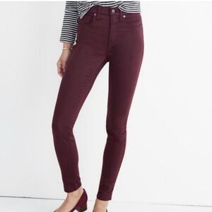 Madewell Deep Burgundy Skinny Skinny Jeans